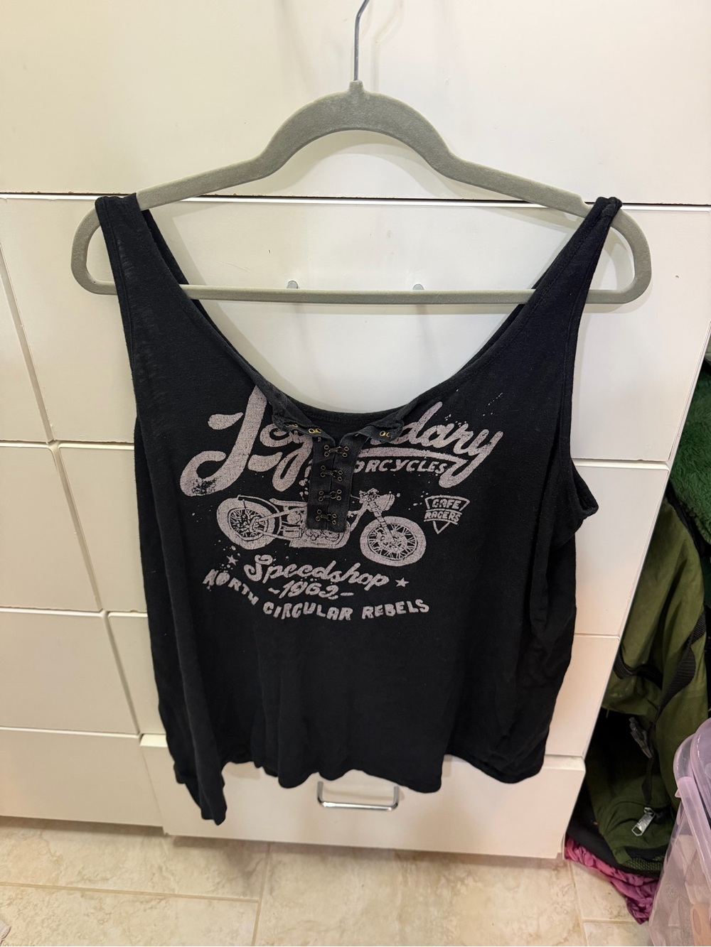 Torrid Plus Size 2X Biker Motorcycle Black Tank Top